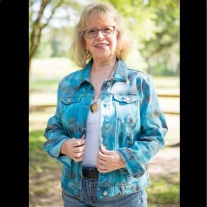 Tie dyed denim jacket.